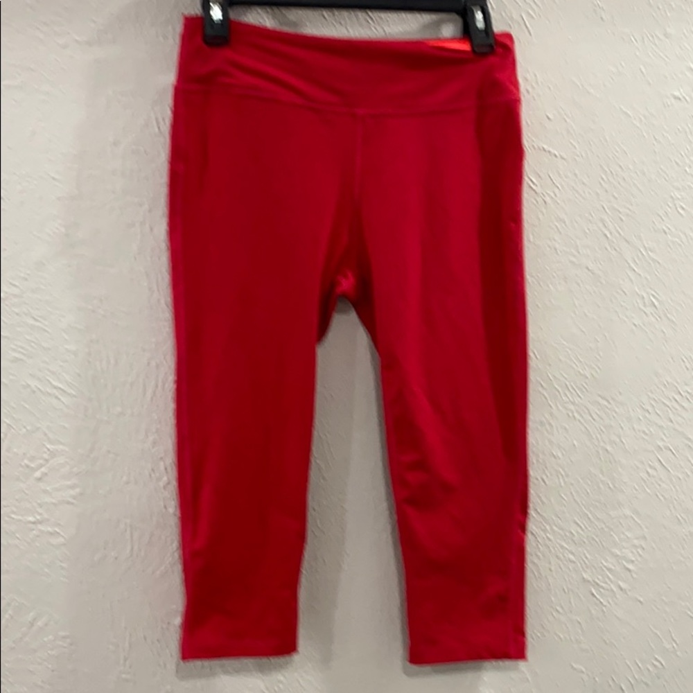 Red working out leggings